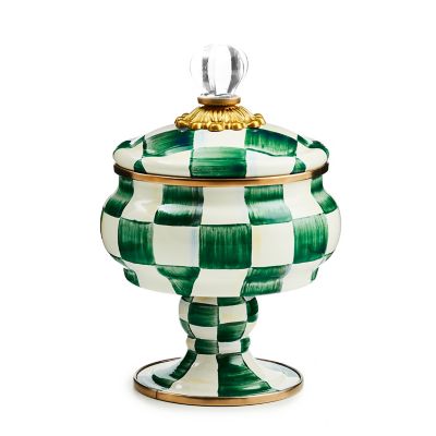 Emerald Check Curiosity Pot mackenzie-childs Panama 0