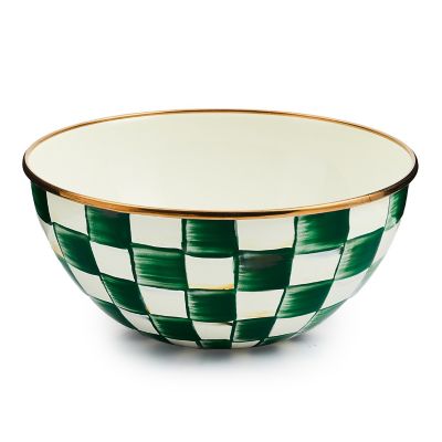 Emerald Check Small Everyday Bowl mackenzie-childs Panama 0