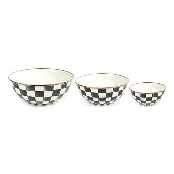 Courtly Check Enamel Mixing Bowls - Set of 3 image two