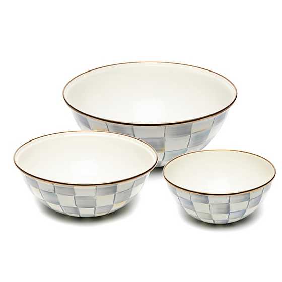 Sterling Check Enamel Mixing Bowls - Set of 3 image two