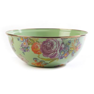 Flower Market Medium Everyday Bowl - Green mackenzie-childs Panama 0