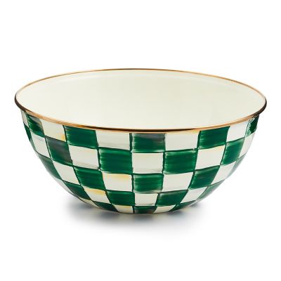 Emerald Check Large Everyday Bowl mackenzie-childs Panama 0