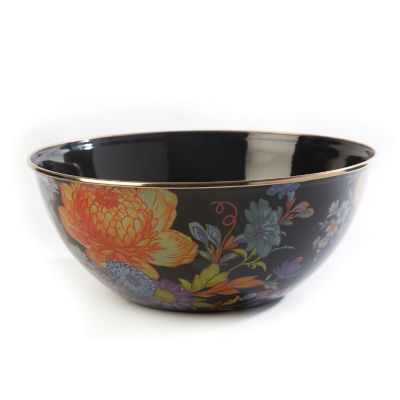 Flower Market Large Everyday Bowl - Black mackenzie-childs Panama 0