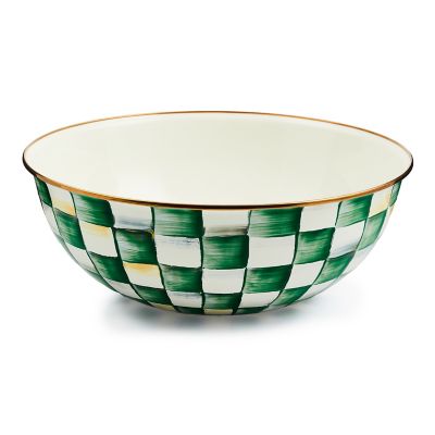 Emerald Check Extra Large Everyday Bowl mackenzie-childs Panama 0