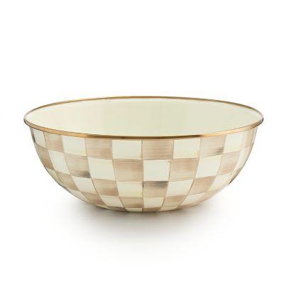 Mocha Check Extra Large Everyday Bowl mackenzie-childs Panama 0