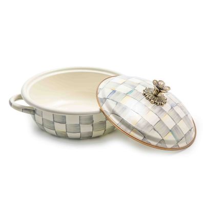 Sterling Check Enamel Casserbole - Medium image three