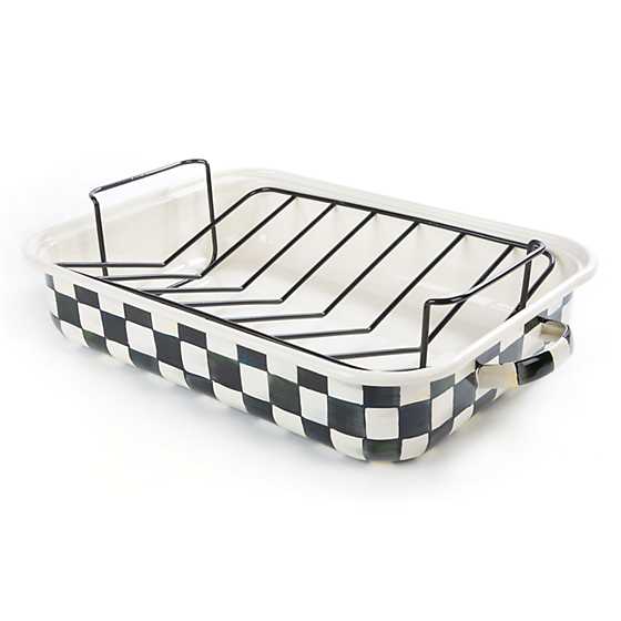 Courtly Check Enamel Roasting Pan with Rack image one