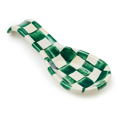 Emerald Check Spoon Rest mackenzie-childs Panama 0