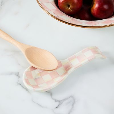 Rosy Check Enamel Spoon Rest image two