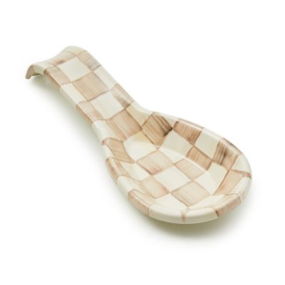 Mocha Check Spoon Rest mackenzie-childs Panama 0