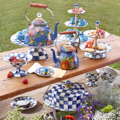 Mackenzie Childs Courtly Check Cake Carrier