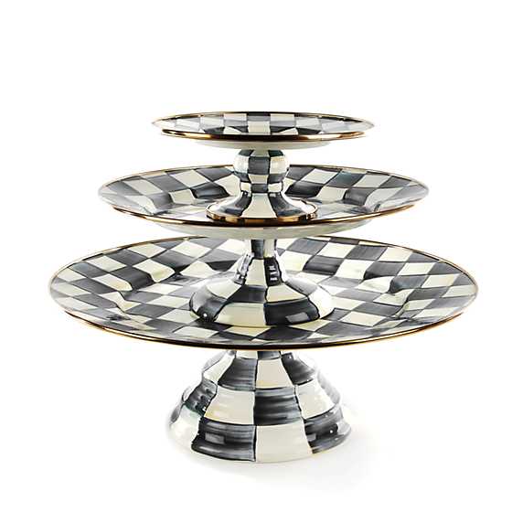 Courtly Check Pedestal Platters, Set of 3
