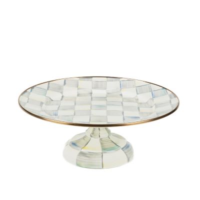 Sterling Check Small Pedestal Platter