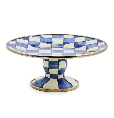 Royal Check Mini Pedestal Platter mackenzie-childs Panama 0