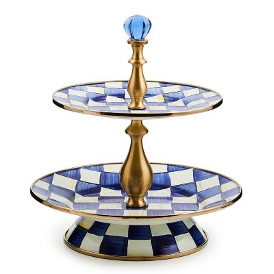 Royal Check Two Tier Sweet Stand mackenzie-childs Panama 0