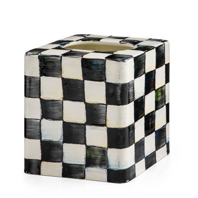 MacKenzie-Childs  Courtly Check Enamel Boutique Tissue Box Cover