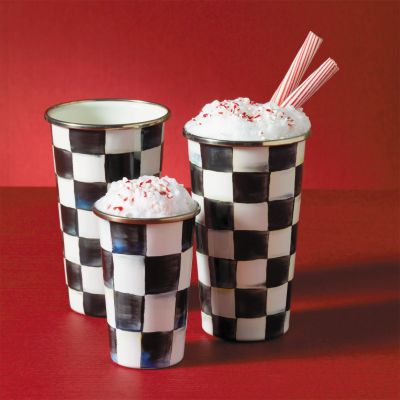 Cream Checkered Tumbler 20oz Tumbler Gifts 