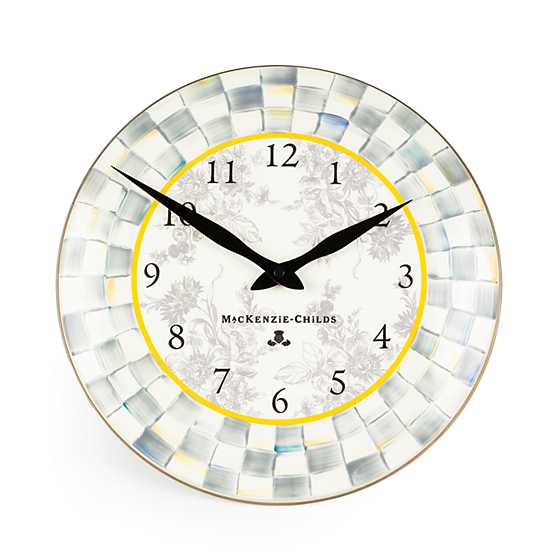 Sterling Check Enamel Clock image two