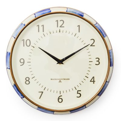 Royal Check School Wall Clock mackenzie-childs Panama 0