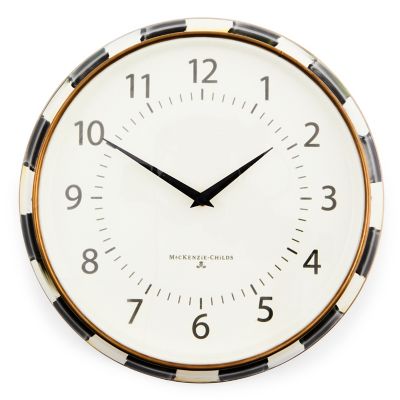 Courtly Check School Wall Clock mackenzie-childs Panama 0