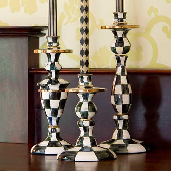 Courtly Check Enamel Candlestick - Small image two