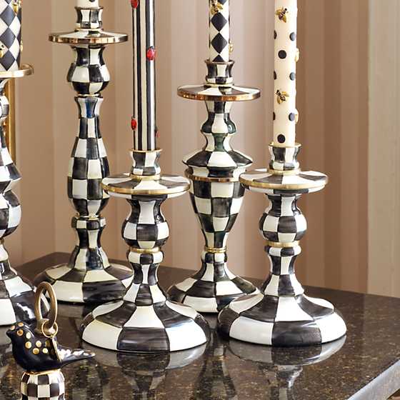 Courtly Check Enamel Candlestick - Small image four