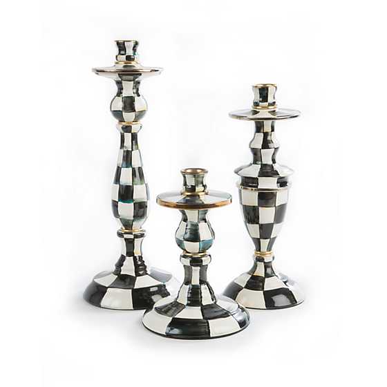 Courtly Check Enamel Candlestick - Small image three