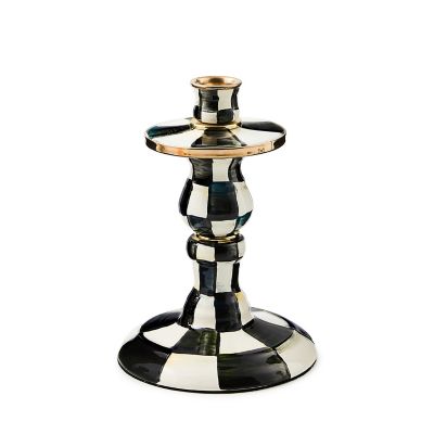 Courtly Check Small Enamel Candlestick