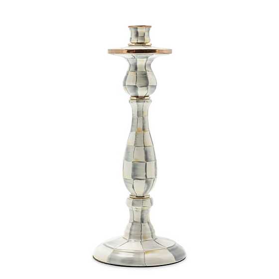 Sterling Check Enamel Candlestick - Large image three