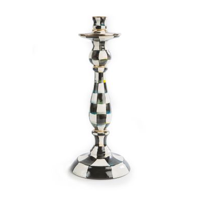 White Enamel Chamberstick Candle-Holder