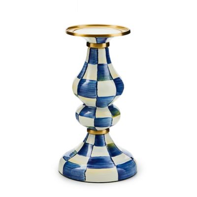 Royal Check Medium Pillar Candlestick mackenzie-childs Panama 0