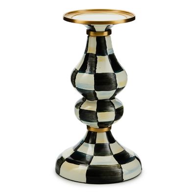 Courtly Check Medium Pillar Candlestick mackenzie-childs Panama 0