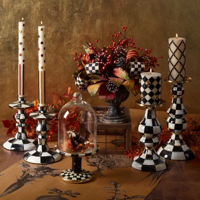 Courtly Check Enamel Pillar Candlestick - Large image eight