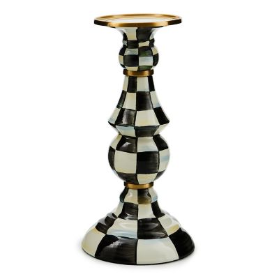 Courtly Check Large Pillar Candlestick mackenzie-childs Panama 0