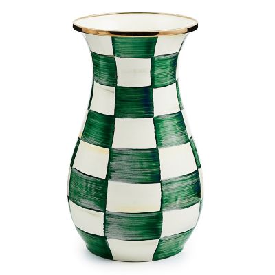 Emerald Check Tall Vase mackenzie-childs Panama 0
