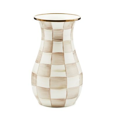 Mocha Check Tall Vase mackenzie-childs Panama 0