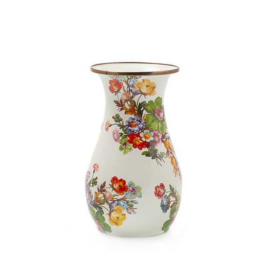 White Flower Market Tall Vase