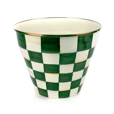 Emerald Check Extra Large Garden Pot mackenzie-childs Panama 0