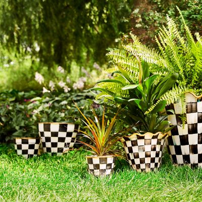 MacKenzie-Childs  Courtly Check Ceramic Jumbo Garden Pot