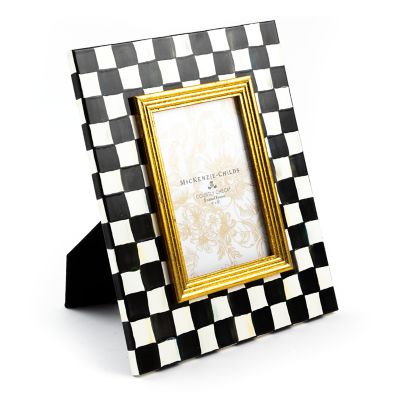 MacKenzie-Childs  Sterling Check Enamel 4 x 6 Frames - Set of 2