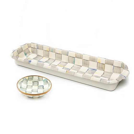 Sterling Check Baguette Dish & Dipping Bowl Set
