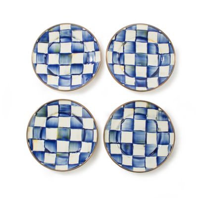 Royal Check Appetizer Plates, Set of 4