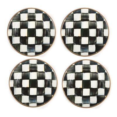 Courtly Check Enamel Appetizer Plates - Set of 4