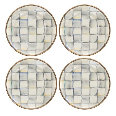 Sterling Check Appetizer Plates, Set of 4