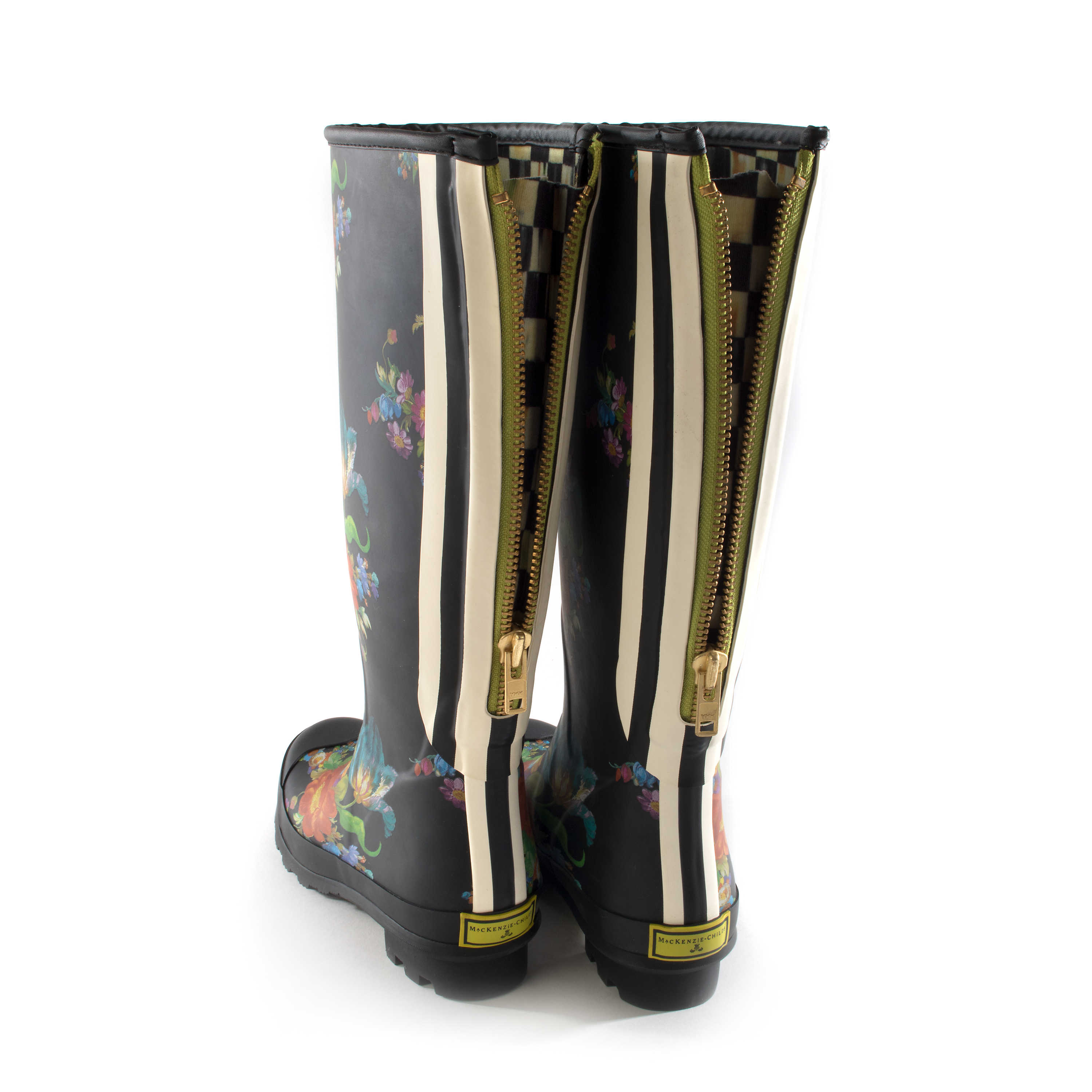 Flower Market Rain Boots - Tall - Size 5 mackenzie-childs Panama 7