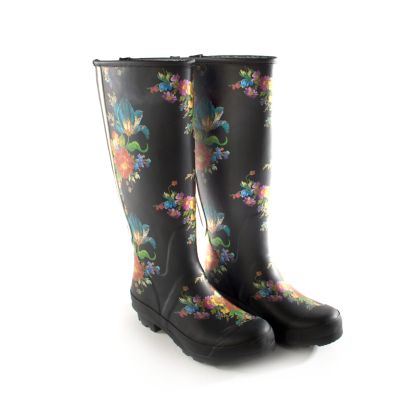 Flowered on sale rain boots