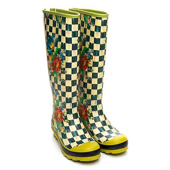 Courtly Check Rain Boots - Tall - Size 5