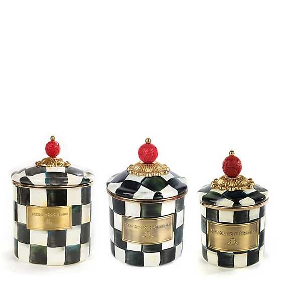 Courtly Check Enamel Little Canisters - Set of 3 image two