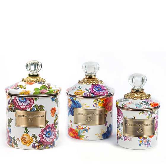 Flower Market White Little Canisters - Set of 3 image two