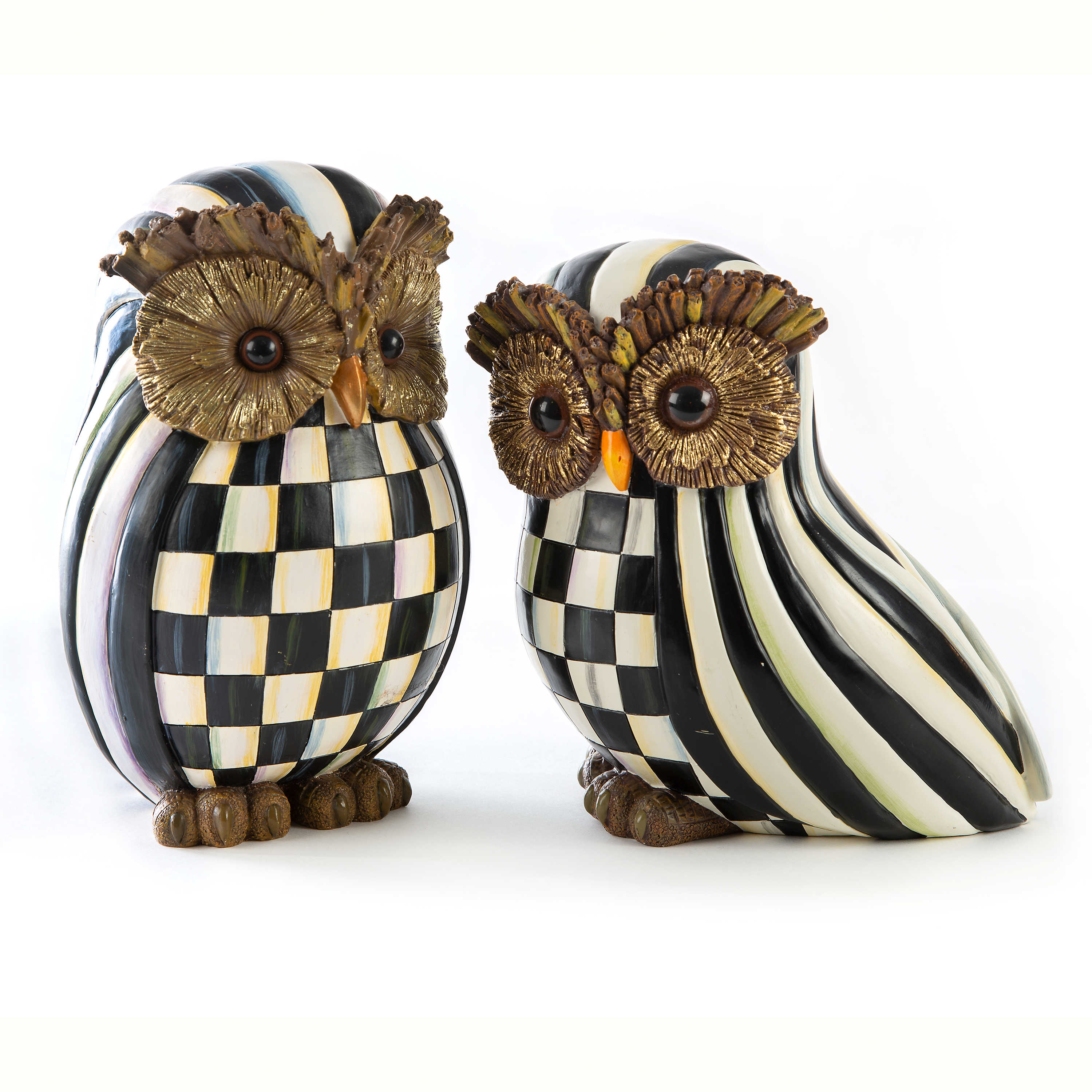 Courtly Check & Courtly Stripe Owl Set mackenzie-childs Panama 0